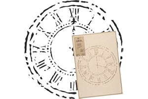 ‎NAKLEO NAKLEO Große Malschablonen 43x64 cm, Zifferblatt Wanduhr Muster, Wiederverwendbare Kunststoff Wandschablone DIY Handwerk, Holz Möbel Boden Stoff