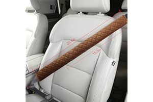 HIGHNESSHWOO Weiche Auto-Sicherheitsgurtbezüge für Erwachsene, Kinder, Frauen und Männer, Sicherheitsgurt-Kissenbezug, Gurtpolster, Schutzpolster für SUV, Schulterpolster für auto-Innenzubehör, 1 Stück Braun, 40cm