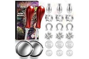 SYNERIX Zinngießen Silvester Spiele Set 2026-20 Zinngießen Set mit 18 Stück Zinn Giessen und 2 Löffeln, Gesunde Alternative Zum Bleigießen für Partyspiele Deko Silvester Geschenke Neujahrsgeschenke