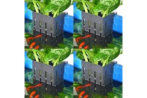 Borlech Upgraded Aquarium Pflanzenhalter mit Haken und Saugnäpfen für Fisch Tank Aquaponic Pflanzenkultur und Aquascape Dekorationen (Grau)