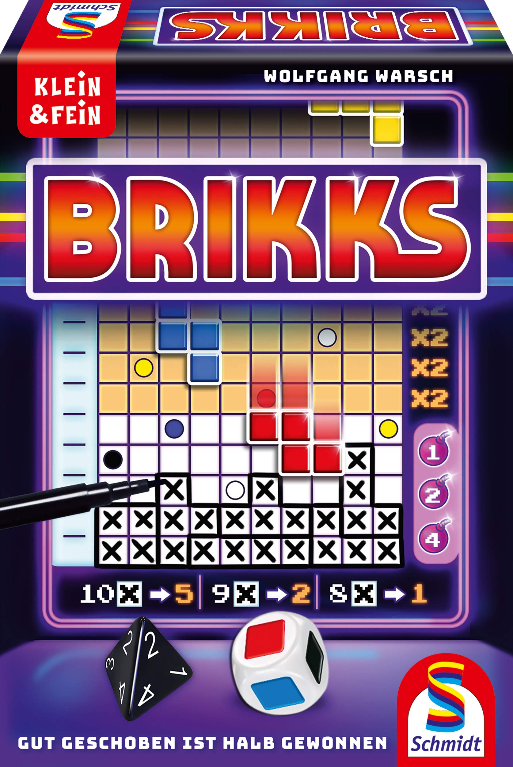 Schmidt Spiele 49346 Brikks - Juego de Dados de la Serie Klein & Fein, Multicolor