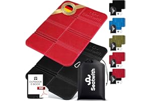 ‎SEATWITH Seatwith 2er Set Outdoor Sitzmatte/Faltbares Iso-Thermo-Sitzkissen mit Tragetasche und Karabinerhacken für ideale Befestigung am Rucksack maximaler Schutz vor Kälte Nässe & Schmutz + Outdoor E-Book