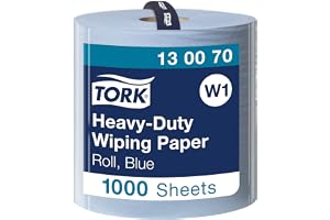 Tork 130070 extra starka pappersnäsdukar för W1 golvstativ och vägghållarsystem/2-lagers putsdukar rulle i blå/premiumkvalitet/1 x 340 m