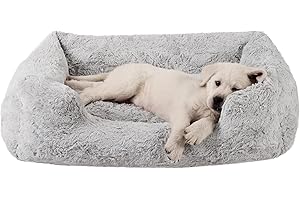 Best Friends by Sheri Soothe & Snooze Lounge Lux Memory Foam Rectangular Dog Bed, Washable, Grey, Medium 30" x 20"