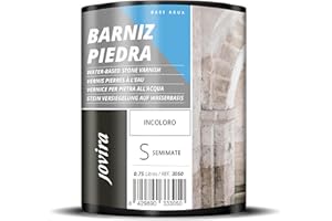 JOVIRA PINTURAS Barniz Piedra al Agua. Barniz para piedra y sustratos minerales. (750 Mililitros, Semimate) C-6