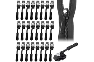 EXATTA 24 Piezas Cremallera Reparación, Reparador Cremallera Universal, 3 Tamaños Cursor Cremallera, extensión y sujeción, reemplazo deslizante de cremallera para carteras, equipajes, mochilas