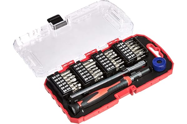 AmazonBasics 51-Piece Precision Screwdriver Bit Set, 17.1 x 9.7 x 2.8 cm