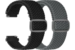 XANS 18mm 20mm 22mm 24mm Cinturino Elastico, Regolabile Sgancio Rapido Cinturini Orologio in Nylon per Samsung/Garmin/Fossil/Amazfit/Huawei Orologio per Uomo Donna
