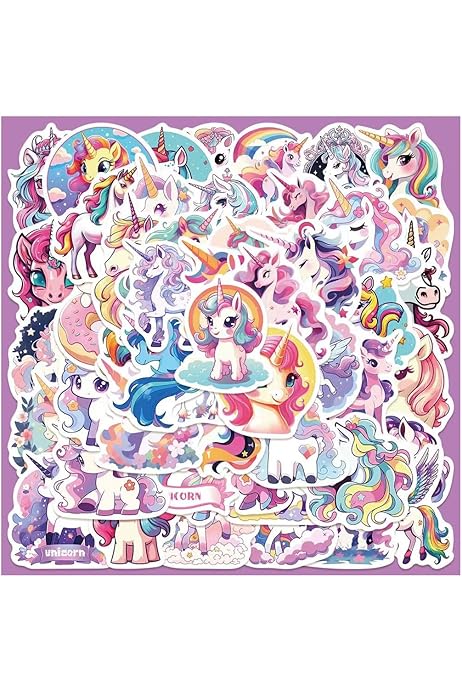 Adesivi Unicorno Kawaii - 100 Pezzi Vinilici, Impermeabili Per Decorazioni - Foto 8