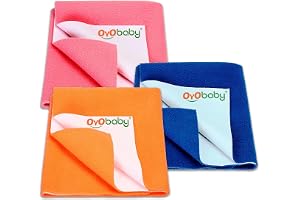OYO BABY Anti-Piling Fleece Extra Absorbent Instant Dry Sheet for Baby, Baby Bed Protector, Waterproof Sheet, Small Size 50x7