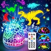 PIKOY Dinosaur Toys for Kids Age 3-5, Dinosaur Toys for 5-7 Projectors, Dinosaur Eggs, Night Light for Kids, 15 Sounds and 3D