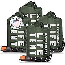 Tente Survie Urgence Tente Survie Go Time Gear 2 Personnes - Abri Urgence Avec Sifflet Et Paracorde Kit Survie Randonnée Compact