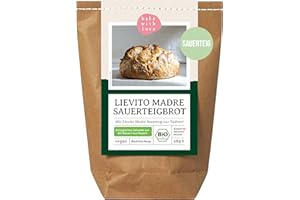 Bio Lievito Madre Brot Backmischung - Brotbackmischung italienisches Weißbrot mit Sauerteig - Brotbackautomat geeignet - Bake with Love - (1er Pack)