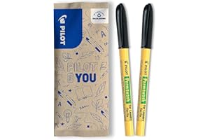 Pilot Permawash Lot de 2 marqueurs textiles, Noir, Fin