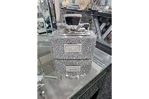 Biznest Crushed Diamond Sparkly Perfume Bottle Ornament Shelf Sitter MD Home Decor Best For Gift Luxury (Silver)