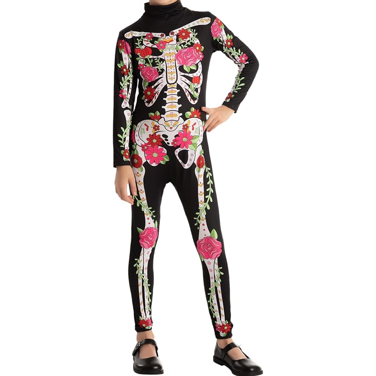 WIDMANN MILANO Fächer „Dia De Los Muertos“ – Stofffächer, 23 Cm, Schwarz Mit Totenköpfen & Blumen Für Mottoparty & Karneval