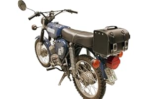 MADE4BIKERS Leder Hecktasche mit Schnellverschluss Gepäckträger Tasche Packtasche Schwarz passend für Simson S50 S51 S70