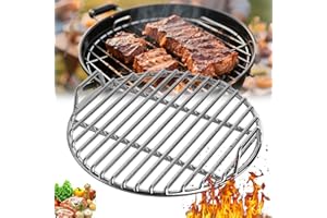 GENERISCH Nouvelle grille de cuisson ronde en acier inoxydable, différentes tailles, pour camping, pique-nique, jardin, construction soudée durable, nettoyage facile, chauffage uniforme (diamètre 50 cm)