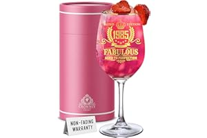 CROWNLY CRYSTAL® 1985 40th Birthday Personalised Wine Glass Gifts for Women Unique 40th Birthday Decorations Gifts for Daughter and Women Special 40th Birthday Gift Ideas