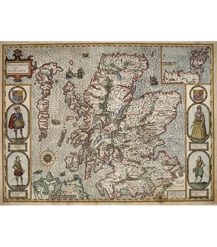 History Portal Puzzle 1000 Teile – „Karte Von Scotland Of Old“, Limitierte Auflage, Nummeriert