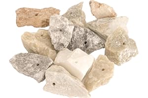 ‎ARTDEE artdee® Speckstein Amulettsteine mit Loch (12 Stück) – handgefertigte Schmuckanhänger aus Speckstein Rohling selbst gestalten Amulettanhänger selbst machen Specksteine basteln