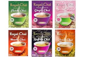 Royal Chai 6 Variety Pack Premium Instant Sweetened Tea - 10 Single Serving Sachets in Each Pack