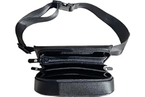 CLAIRE-FONCET Sacoche Banane Serveur en Véritable Cuir à Fermeture glissière, Vendue sans monnayeur, idéale pour Serveurs, Serveuses, Bars, Brasseries, Pubs, Restaurants, Forains