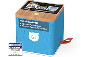 tigermedia tigerbox Touch Plus Blu con Durata Extra Lunga della Batteria e Jack per Cuffie Bluetooth, Streaming, Musica, Super Wings, Paw Patrol, Playmobil per 4-12 Anni