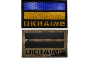 ODSS Parche reflectante infrarrojo de la bandera de Ucrania, parches decorativos de emblema de moral militar de Ucrania, parches decorativos (color ambos)