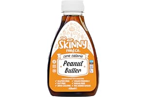 THE SKINNY FOOD CO Skinny Food Co Peanut Butter Zero Calorie Syrup 425ml - Sugar Free Peanut Butter Syrup For Snacks, Drinks & Desserts - Vegan, Gluten-free, Keto & Paleo Friendly Coffee Syrup - Peanut Butter Syrup