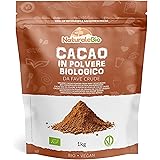 Cacao Biologico in Polvere 1 Kg. Bio, Naturale e Puro da Fave Crude. Lavorato a basse temperature. NaturaleBio