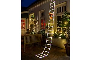 NEXVIN Christmas Ladder Lights, 9.9Ft Santa Claus Climbing Lights, 338 LED, 8 Modes, Timer Memory Function, Mains Powered for Indoor Outdoor Xmas Tree Balcony Window Decor(Multicolor)