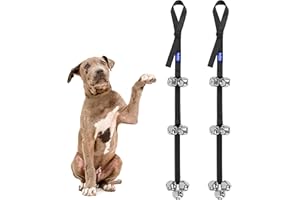 Tierecare Dog Bells Toilet Training 2 Pack Adjustable Dog Training Bell for Sliding Door Puppy Dog Doorbell Durable Dog Bell House Training Bells