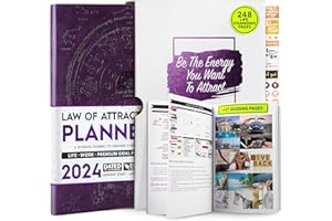 FREEDOM MASTERY Law of Attraction Planner 2024 - Deluxe Weekly, Monthly Planner, a 12 Month Journey to Increase Productivity & Happiness - Life Organizer, Gratitude Journal, and Stickers (PURPLE-ASTRO-WOMAN)