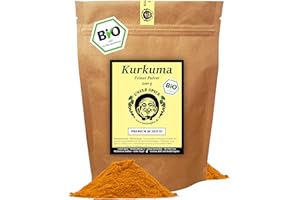UNCLE SPICE® BIO Kurkuma - 200g Kurkuma-Wurzel gemahlen, 2,5-3,5% Curcumin, CURCUMA Turmeric SUPERFOOD, Kurkumapulver in Premium-Qualität - organic Curcuma-Powder, DE-ÖKO-005
