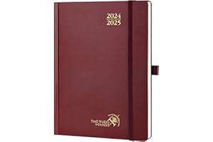‎POPRUN POPRUN Kalender 2024 2025 Buchkalender 22 x 16,5 cm, 17-Monate-Terminplaner (Aug.2024-Dez.2025), Wochenplaner 2024 2025 Hardcover mit Innentasche, FSC®-Zertifiziertem Papier - Burgund