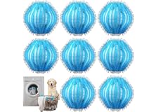 Anti Poil Machine à Laver，Réutilisable Boule Anti Poils Machine a Laver，Enlever des Vêtements Poils Animaux Machine a Laver，Attrape Poil Machine a Laver pour Vêtements et Literie (Bleu)