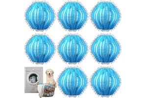 DASPEED Acchiappa Peli per Lavatrice, 8 Pezzi Cattura Peli Lavatrice, Raccogli Capelli Lavatrice, Raccogliere Capelli Di Cane, Peluche, Gatto, Riutilizzabile Palline Lavatrice Cattura Capelli (Blu)