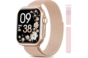 SWGOTA Montre Connectée Femme avec 1000mAh Batterie, Autonomie 100 Jour Ultra-Longue, 1.83" HD Smartwatch Appel, 24H Fréquence Cardiaque/SpO2/Sommeil, 120+ Sports, IP68 Podomètre Android iOS Or Rose