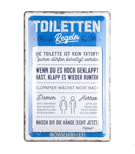 Blikken bord toilet 30x20cm toilet graag zittend plassen Inkopen via de online groothandel