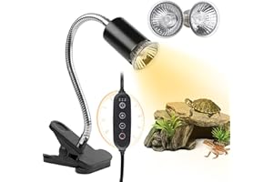 REPTI HOME Schildkröte Wärmelampe Terrarium, Reptilien UVA UVB Lampe Terrarium 25W+50W, E27 Wärmelampe Basking Spot für Schildkröte, Schlange, Eidechse