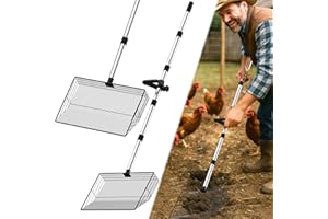 MENGBEI Hühnerkotschaufel, Chicken Poop Scooper, Einstellbare Hühnerschaufel für die Reinigung, Hühnerstall Reinigungswerkzeuge, Siebschaufel für Hühnerstall Trennung (L)