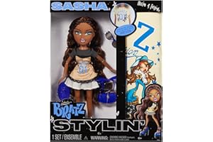 Bratz Stylin' Sasha - Fashion Doll with Customisable T-Shirt for You, Comes with Accessories, Cute Toys for Girls