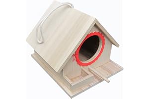 FITOOL Casa de alimentación para pájaros, ensamblada (Lista para Usar), para pájaros Grandes como cacatúas, periquitos y pájaros pequeños como gorriones, Tit, Alondra, etc.