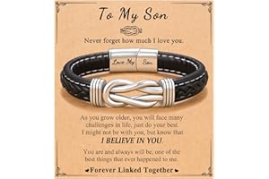 D Dongjiangjin Gift To My Son Grandson Nephew Leather Bracelet Birthday Easter Gradution Gifts for Teen Boys
