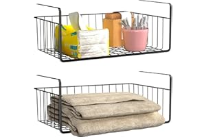 YUENFONG Set di 2 scaffali da appendere in metallo, per cucina, bagno, 40 x 25 x 15 cm
