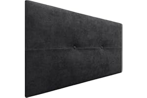 DHOME Testiera in similpelle o in tessuto AQUALINE Pro Testiera imbottita Letto di lusso (Tessuto Nero, 110cm (Letto 80/90/105))