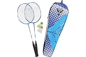TALBOT-TORRO Talbot Torro 449404 Premium Badminton Set 2-Fighter Pro 2 Graphite Composite Rackets, 2 Shuttlecocks in Quality Bag