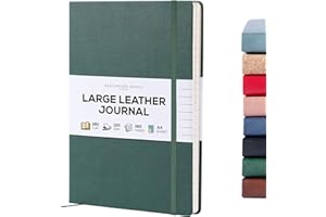 Beechmore Books Lined Journal Notebook, 8.5 x 11.5 inch, A4 160 Lined Pages, Hardcover Leather Journals for Women, Men, Writing and Notebooks for Work - 120 GSM Thick Paper, Gifts Box Included