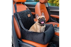 BCOCHAO Dog Car Seat Pet Booster Seat Pet Travel Safety Car Seat,The Dog seat Made is Safe and Comfortable, and can be Disassembled for Easy Cleaning(Solid Black)
